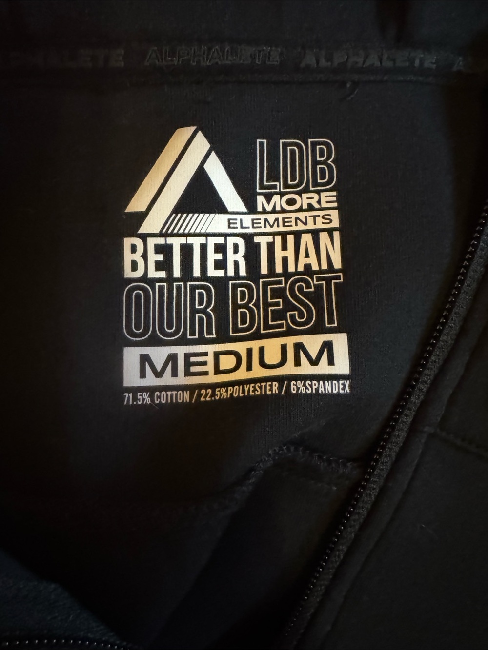 Alphalete LDB More Elements Cropped Zip Up Hoodie Jacket Black M - Picture 5 of 7